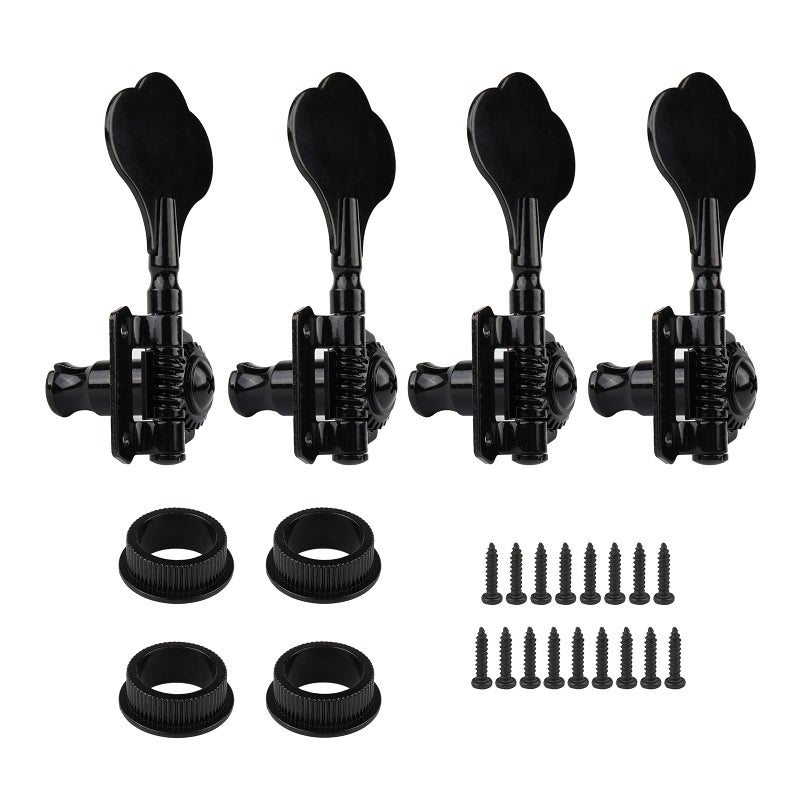 Swhmc 4R Bass Guitar Tuning Pegs Bass Vintage Opened Machine Heads Black - Image 1
